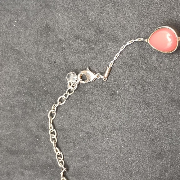 Unbranded silver tone coral color choker necklace - Picture 3 of 3